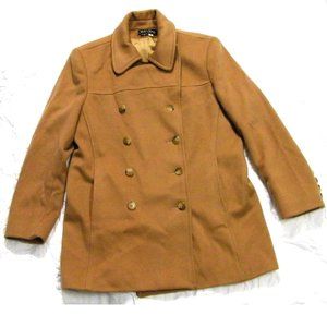 Steve by Searle Women Brown Wool Double-Breasted Jacket Pea Coatsz 10 P